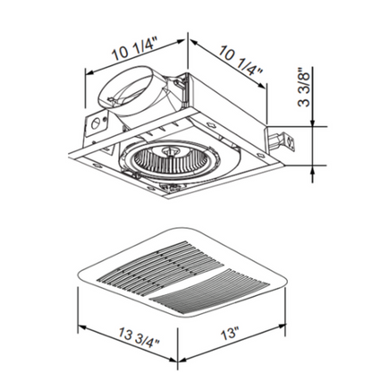 Sterling Fans Slimline Series SESD 100-3 Bathroom Fan